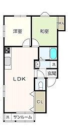 ファミーユ新庄 2LDKの間取図画像