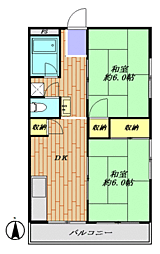 Ｓｔｅｌｌａ　ｇａｒｄｅｎ水戸白梅（ステラガーデン）　401 4階2DKの間取り