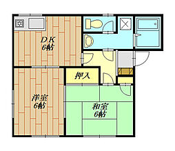 アトレイユＫ　201号室 2階2DKの間取り