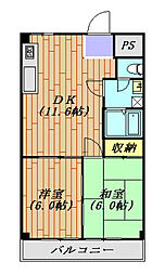 メゾン光 2DKの間取図画像