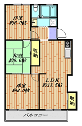 丸正マンション 3LDKの間取図画像
