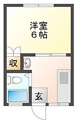 パナハイツ魚橋N 1DKの間取図画像