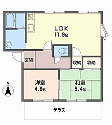 ファミール薬師館 2LDKの間取図画像
