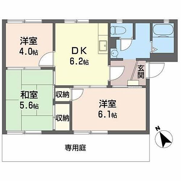兵庫県姫路市新在家4丁目(賃貸アパート3DK・1階・48.84㎡)の写真 その2