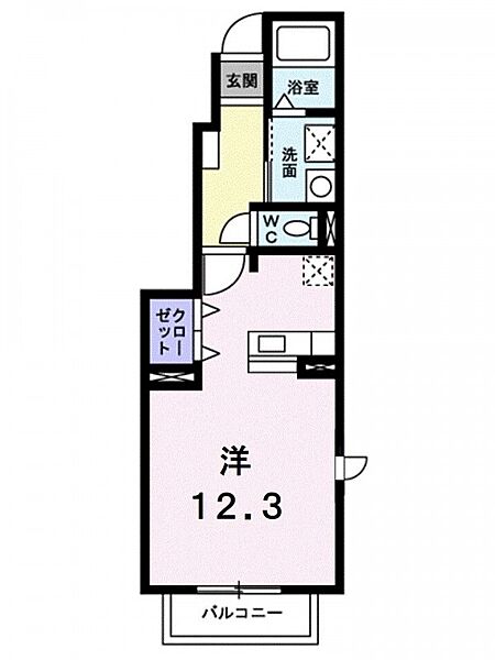 プラシード小坂Ｂ ｜愛媛県松山市小坂5丁目(賃貸アパート1R・1階・33.15㎡)の写真 その2