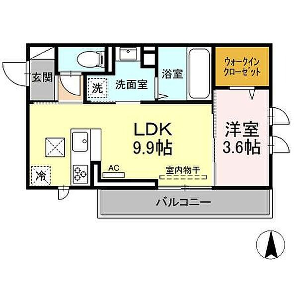 ウェイズK ｜愛媛県松山市小坂3丁目(賃貸アパート1LDK・1階・35.70㎡)の写真 その2