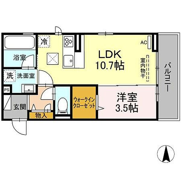 フェリエVI ｜愛媛県松山市南江戸1丁目(賃貸アパート1LDK・2階・37.69㎡)の写真 その2