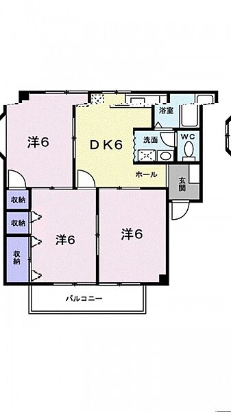 ロイヤルプリンス21 ｜愛媛県松山市森松町(賃貸アパート3DK・2階・47.69㎡)の写真 その2