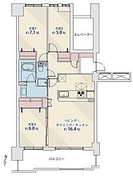 フェアロージュ錦町 3LDKの間取図画像