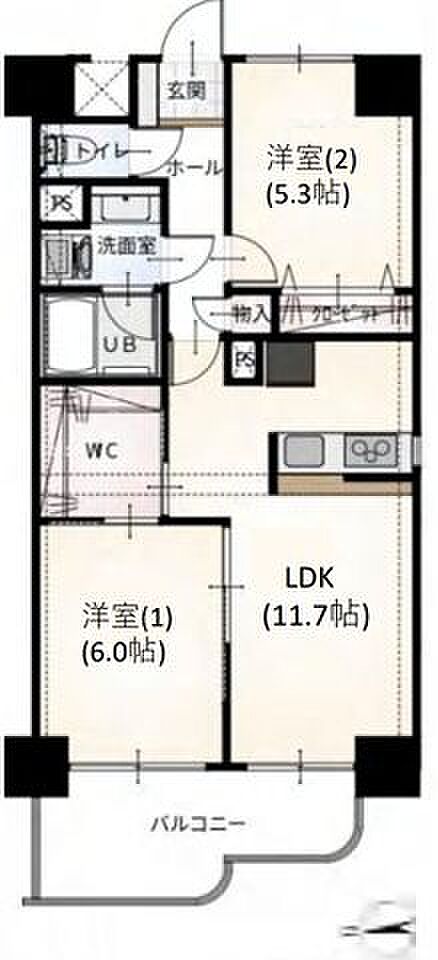 7階住戸につき、陽当たり・通風・眺望良好です。収納スペースの多いお部屋で、お荷物が多いご家庭も安心ですね。