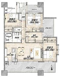 セレーノ幸町 3SLDKの間取図画像