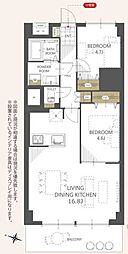 八本松マンション 2LDKの間取図画像