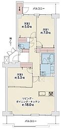 桂パークハウス西街区四番館 3LDKの間取図画像