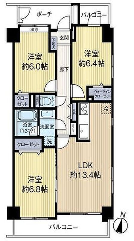 階下を気にせず過ごせる1階部分のお部屋。東南角部屋住戸につき、開放感のある住まいです。