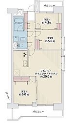 ライオンズマンション原町 3LDKの間取図画像