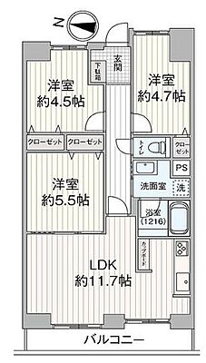 間取り ライオンズマンション山手町 7階/703