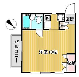樹華I 2階ワンルームの間取り