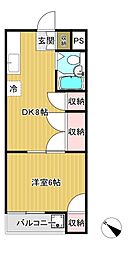 ビッグ武蔵野ひばりが丘55期 1Kの間取図画像