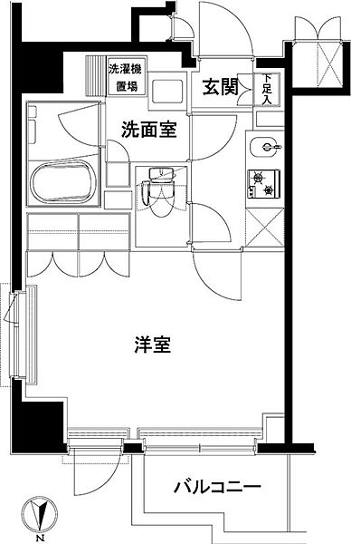 ルーブル木場 204｜東京都江東区木場６丁目(賃貸マンション1K・2階・26.47㎡)の写真 その2