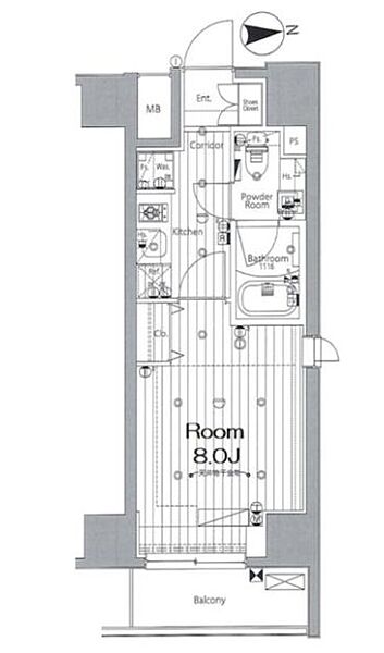 メイクスデザイン森下 704｜東京都江東区森下１丁目(賃貸マンション1K・7階・26.25㎡)の写真 その2