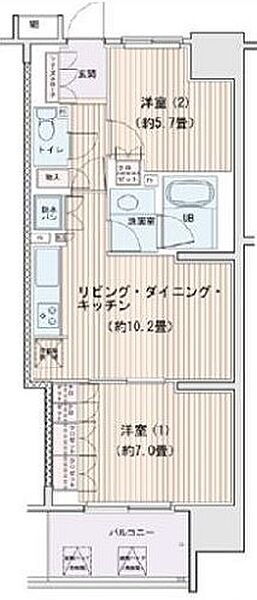 エスティメゾン豊洲レジデンス C1010｜東京都江東区豊洲３丁目(賃貸マンション2LDK・10階・53.54㎡)の写真 その2