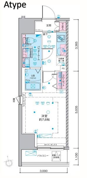 ジェノヴィア南砂町スカイガーデン 1203｜東京都江東区北砂４丁目(賃貸マンション1K・12階・25.62㎡)の写真 その2