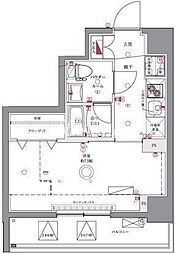 ユリカロゼAZ亀戸II 8階1Kの間取り