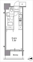 パークアクシス亀戸中央公園 3階ワンルームの間取り