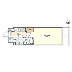 アルファコート東あずま 104 1階1Kの間取り