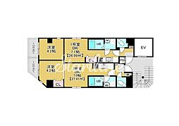 グランヒルズ錦糸町 9階1DKの間取り