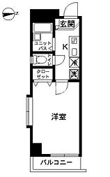 スカイコート両国第3 7階1Kの間取り