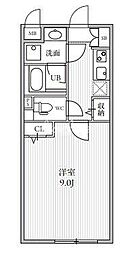 THE PALMS 大島 2階1Kの間取り