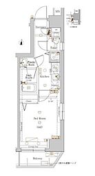 アクサス大島エクスクルーシブ 6階1Kの間取り