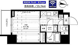 ステージグランデ大島 7階1Kの間取り