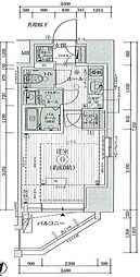エステムコート亀戸TOKYOEAST 1Kの間取図画像