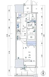 ライジングプレイス亀戸 1Kの間取図画像