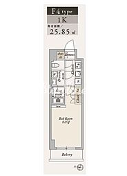 ラドゥセール大島 1Kの間取図画像