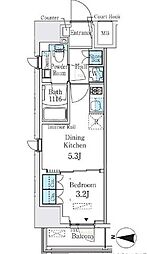 ベルファース錦糸町South 1DKの間取図画像