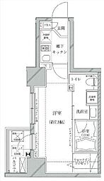 クレイシア亀戸 1Kの間取図画像