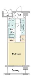 ニューシティアパートメンツ亀戸 1Kの間取図画像