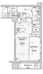 亀戸9丁目分譲マンション 1LDKの間取図画像