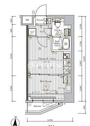 ミライズ錦糸町マーロ 1DKの間取図画像