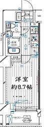 レガリス亀戸 1Kの間取図画像