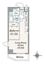 アルファコート亀戸2 1LDKの間取図画像