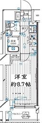 レガリス亀戸 1Kの間取図画像