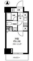 グロースメゾン亀戸 1Kの間取図画像