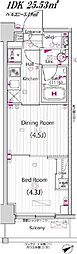 亀戸9丁目分譲マンション 1DKの間取図画像