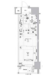 プレミアムキューブ亀戸 1DKの間取図画像