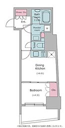 RESIDIA亀戸プレイス 1DKの間取図画像