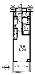 レジディア亀戸 1Kの間取図画像